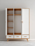 Kleiderschrank aus Holz mit zwei Schiebetüren für Schlafzimmer-180 x 100 x 50