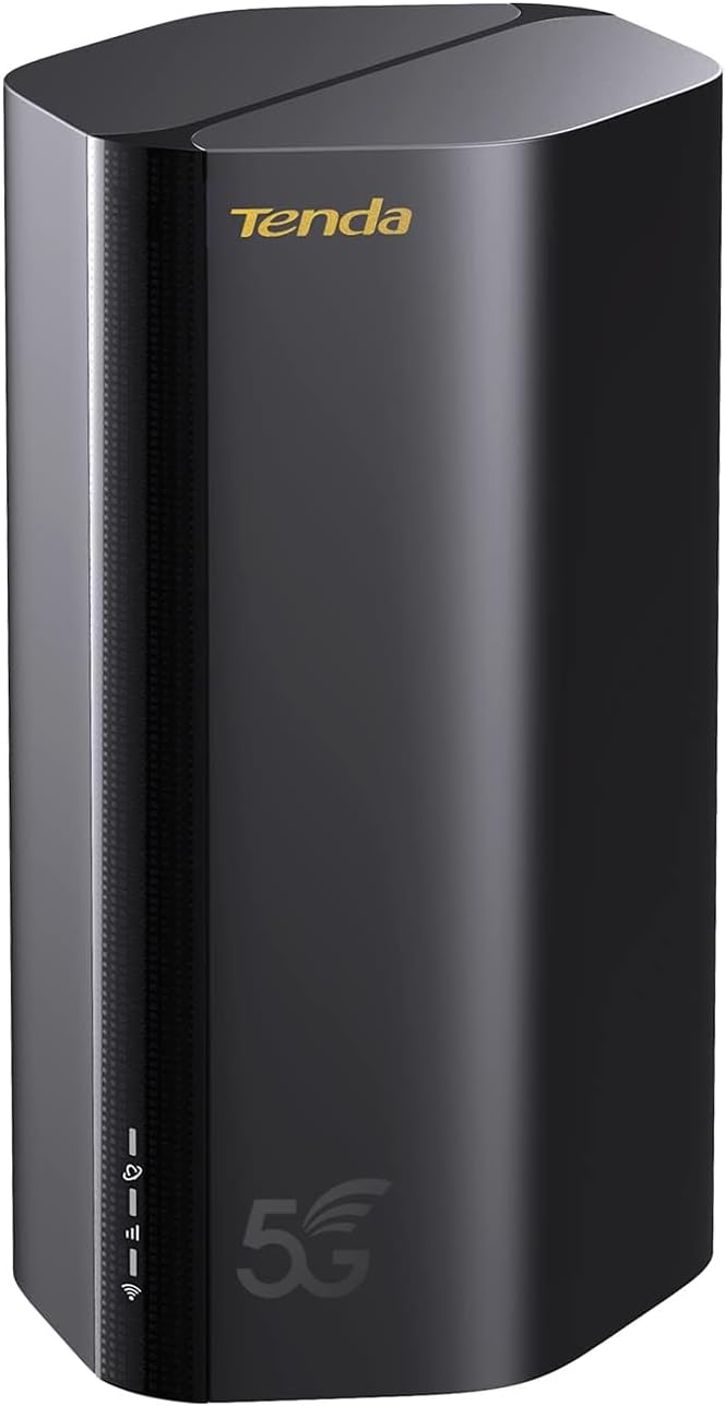 Tenda Routeur 5G NR SIM, Routeur Wi-FI 6 Mesh AX1800, Box 5G, PlugPlay, Easy Mesh, 2 Ports Gigabit, Connecte Jusqu’à 128 Appareils, WPA3,Débit Jusqu’à 4,67 Gbps(5G03)(Noir)