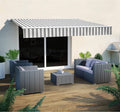 Store banne manuel 3.95 x 3 m Calima blanc(Blanc/Gris)