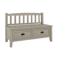 Banc de rangement en bois gris avec tiroirs(Gris)
