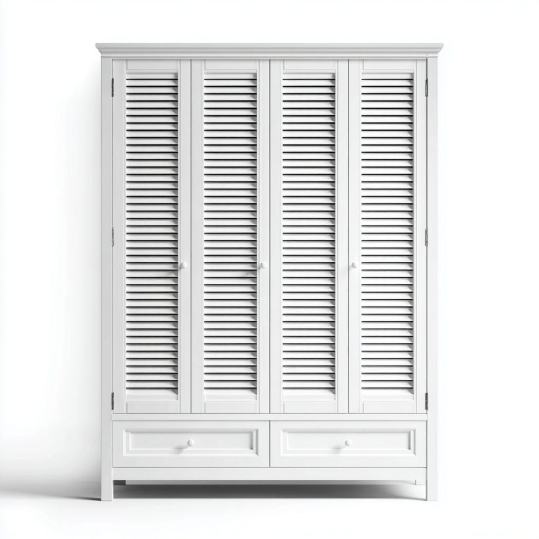 Kleiderschrank mit Lamellenfront für Schlafzimmer aus MDF-180 x 100 x 50