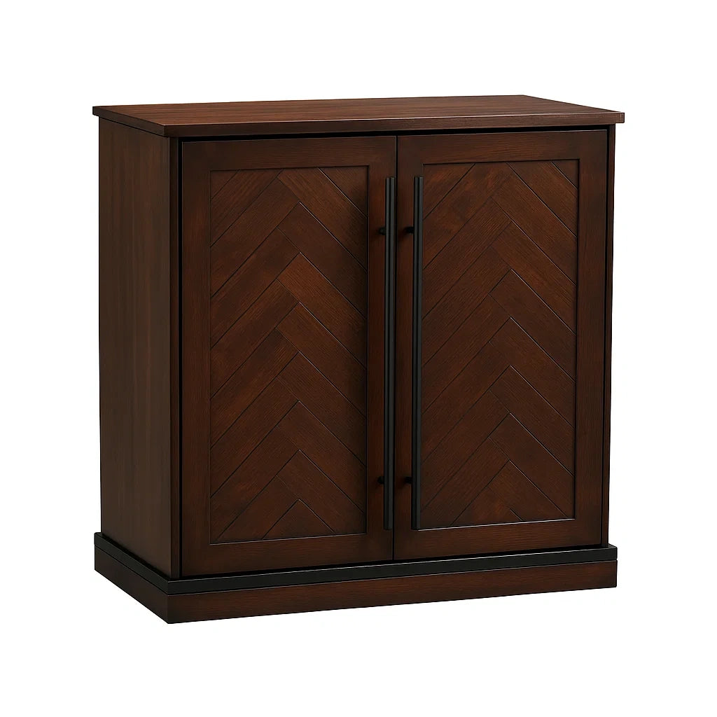 Buffet en bois marron foncé 2 portes 80x40x90 cm(Marron Foncé)