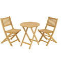 Ensemble de mobilier de jardin pliant en bois 3 pièces(Naturel)