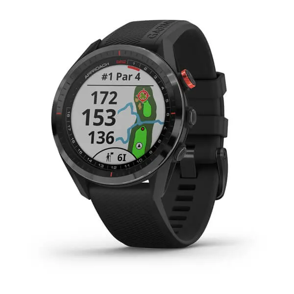 Garmin: GPS Golf Watch-Approche®S62(Black Ceramic Bezel with Black Silicone Band)