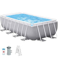 Kit Piscine Intex Prism Frame rectangulaire tubulaire(Gris/Blanc/Bleu)