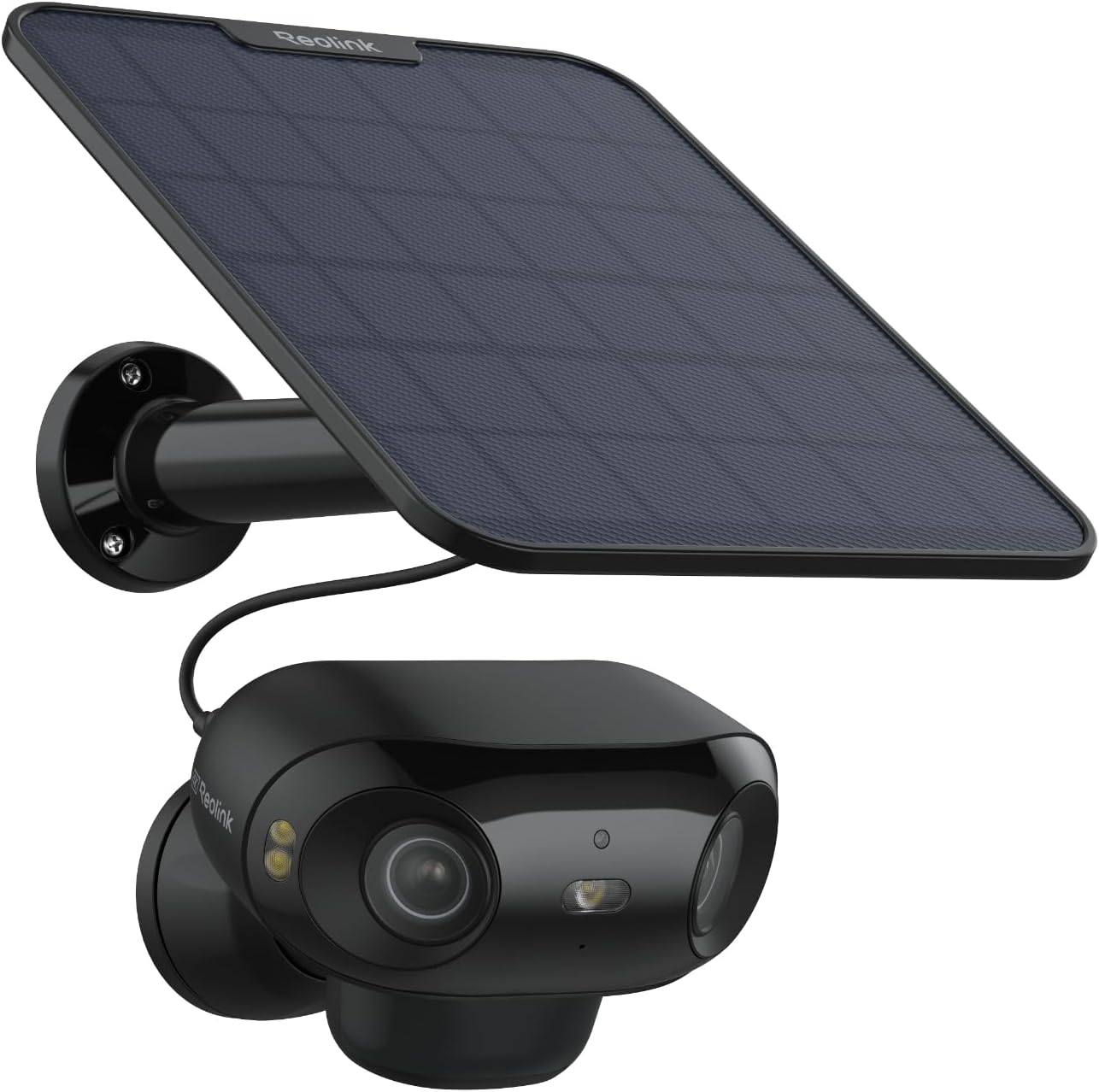 Reolink 180° 4K Camera Solaire Exterieur WiFi sans Fil avec Vision Nocturne ColorX et Assemblage d'Images Double, WiFi 2.4/5 Ghz, Détection Personne/Véhicule/Animal, Argus 4 Pro+Panneau Solaire Noir(Noir)