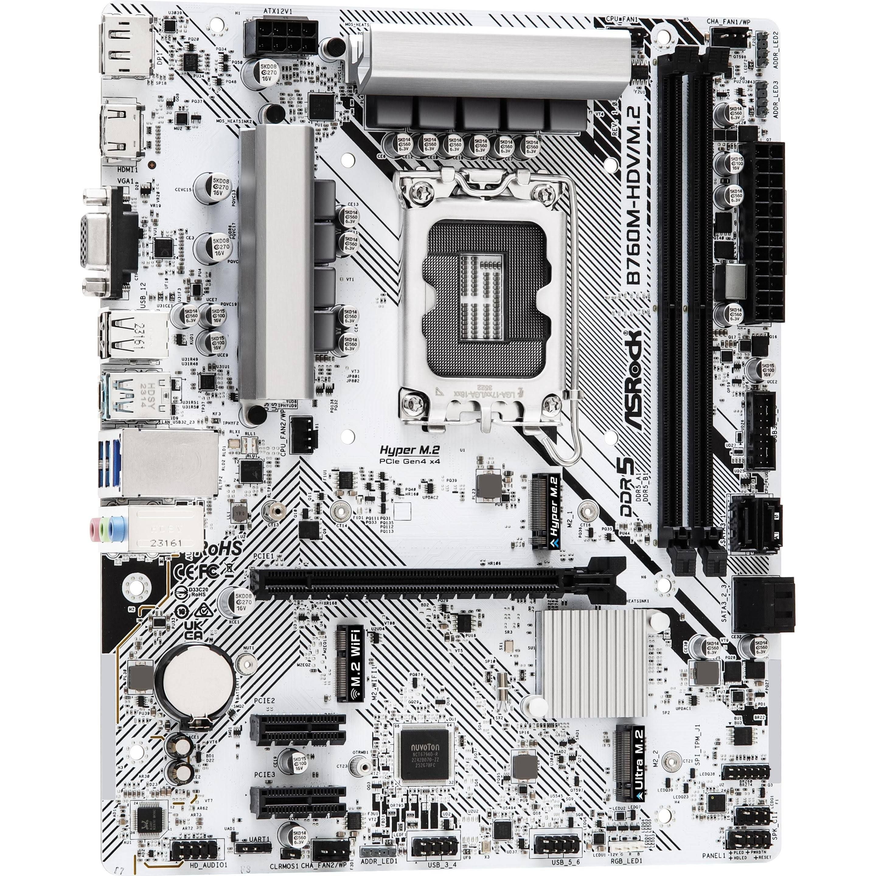 ASRock Carte mère B760M-HDV/M.2(Argent/Noir)