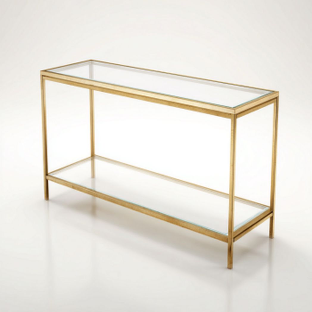 Glas-Konsolentisch mit Metallrahmen für Eingangsbereich 120 x 40 x 75