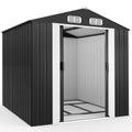 Gardebruk Abri de jardin en métal gris 260x205x18cm(Noir/Gris/Blanc)