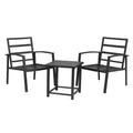 Ensemble de mobilier de jardin avec 2 chaises et table en métal noir(Noir)