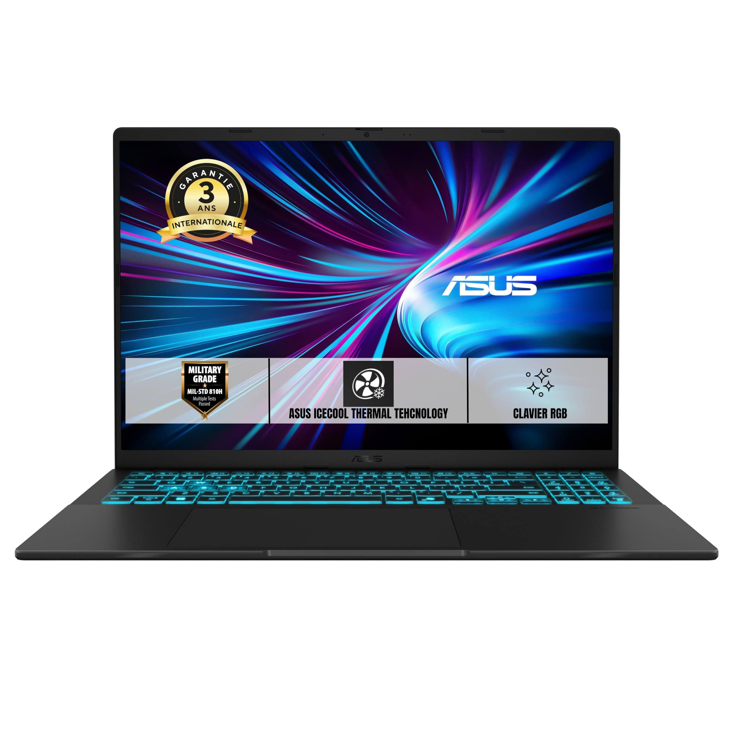ASUS V16 Gaming V3607VM-RP036W 16 Pouces WUXGA 144Hz PC Portable (Intel Core 7 240H up to 5.2 GHz, 16GB DDR5, 1TB SSD, NVIDIA GeForce RTX 5060 Laptop(Noir)
