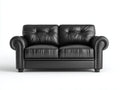 Canapé 2 places similicuir 160x95x90 cm - noir - style classique capitonné(Noir)