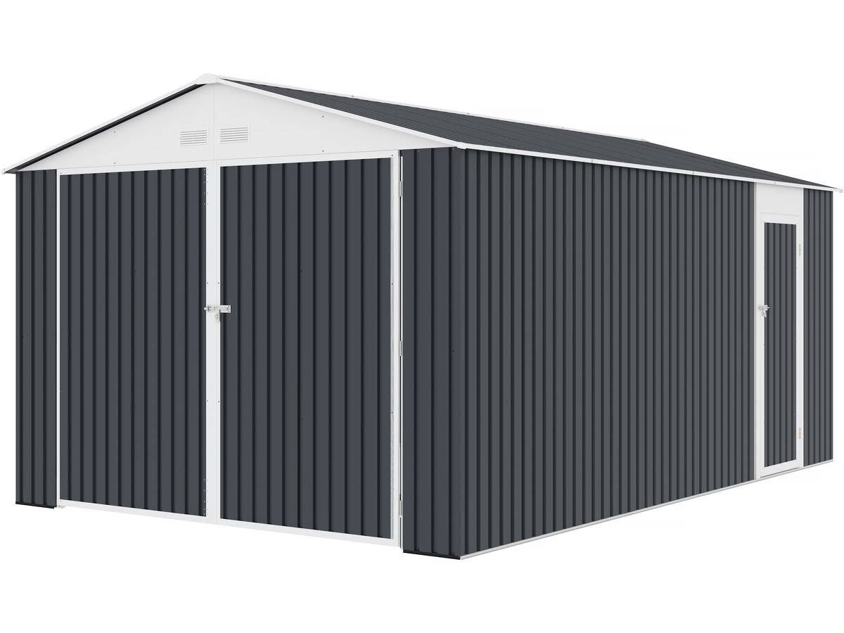 habitat et jardin Garage Métal houston 15,36 M²(Gris/Blanc)