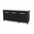 Table d'extérieur avec 3 portes et 6 roues en acier inoxydable pour cuisiner à l'extérieur Cozze(SELLER_2115_248892)