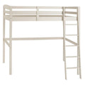 Lit mezzanine en bois blanc avec échelle(Blanc)
