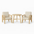 Ensemble de mobilier de jardin en bois avec coussins écru(Écru/Bois Naturel)