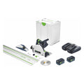 Festool TSC 55 5,0 KEBI-Plus/XL-FS Scie plongeante sans fil 18 V / 36 V ( 2x 18 V ) 160 mm ( 577391 ) Brushless + 2x batterie 5,0 Ah + chargeur double + rail de guidage + Systainer(défaut)